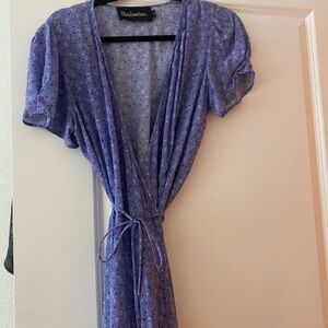 Purple Floral Wrap Dress